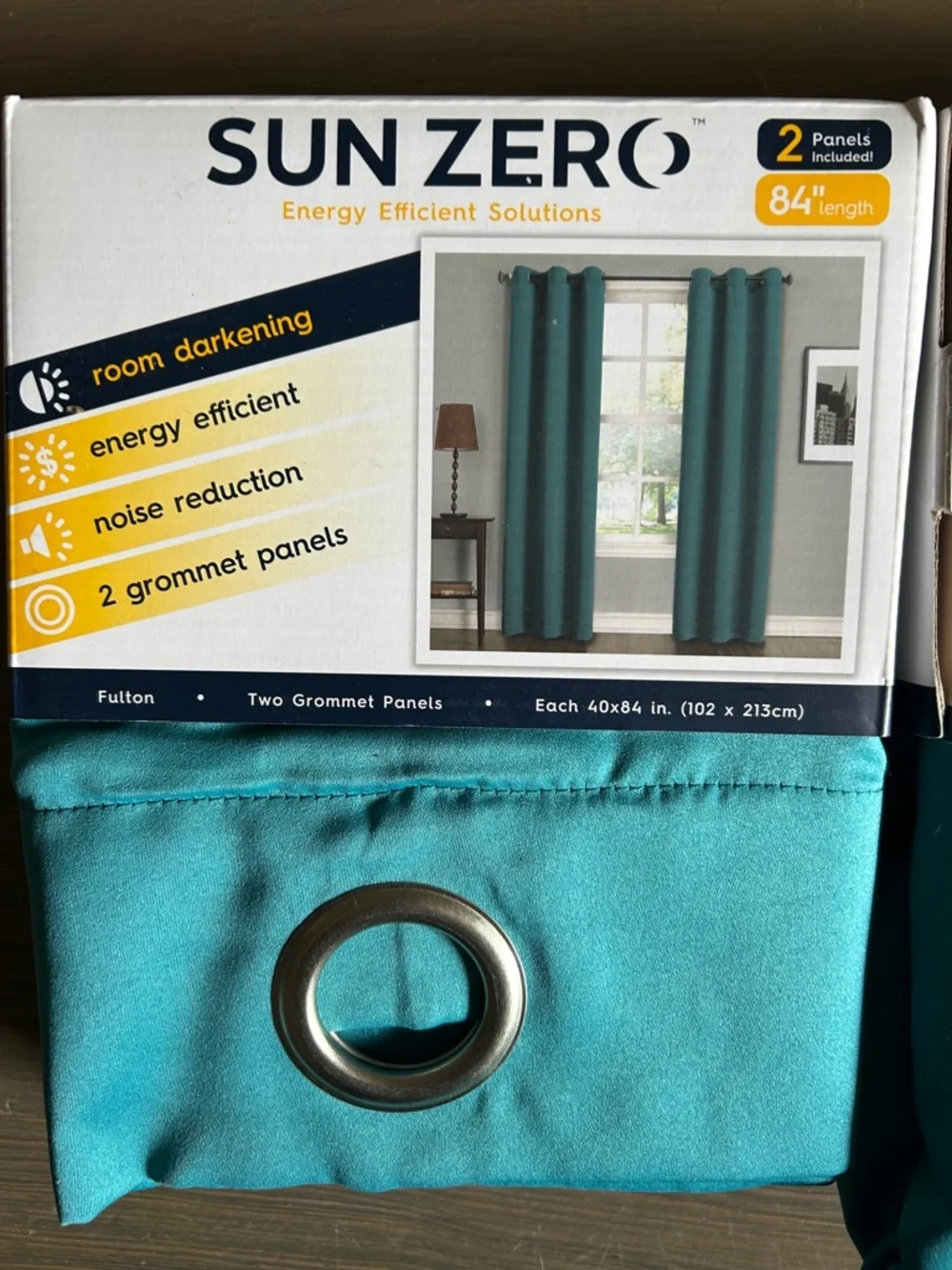 NWT 2 Pack Sun Zero Grommet Curtains in Teal